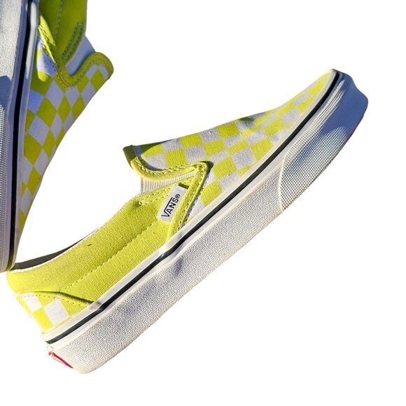 Vans 5.5 Women / 4.0 Men Slip On Yellow Checkerboard Sneakers - Picture 6 of 11